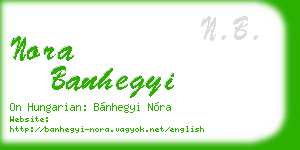 nora banhegyi business card