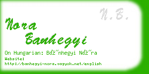 nora banhegyi business card